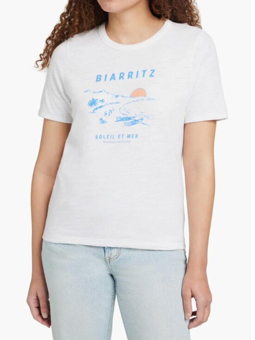 Faherty Sunwashed Organic Cotton Biarritz Graphic Tee – M- MSRP $68